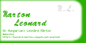 marton leonard business card